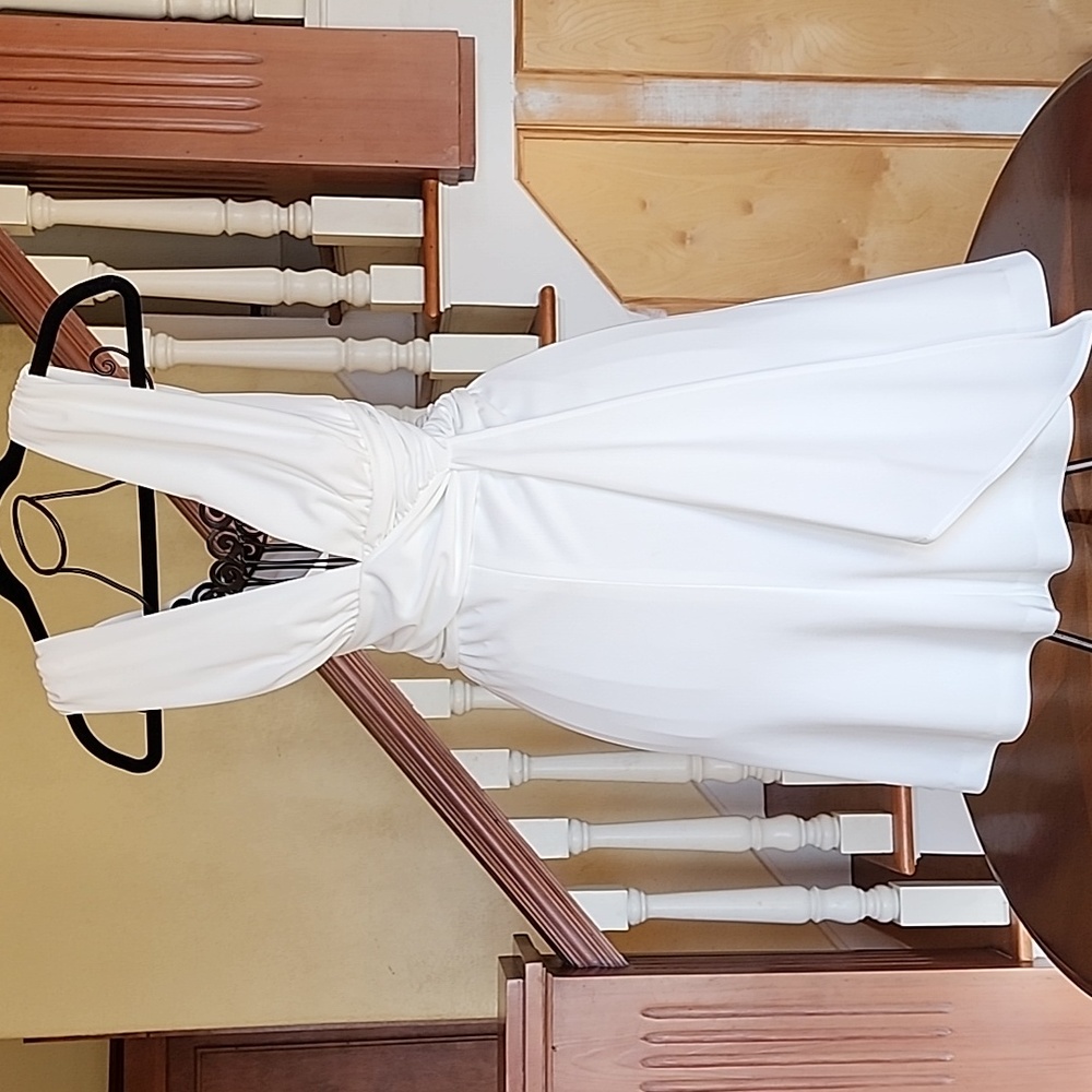 White House Black Market White Backless Dress